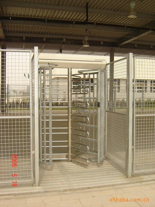 ngm全高度圆管旋转门 不锈钢栏栅十字滚闸 单通道双向通行 防回转